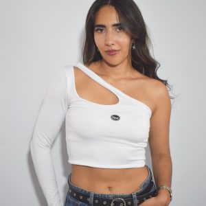 CROP TOP ASIMÉTRICO BLANCO