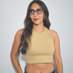 CROP TOP MUJER CAFÉ
