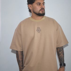 CAMISETA CAFÉ OVERSIZE HOMBRE